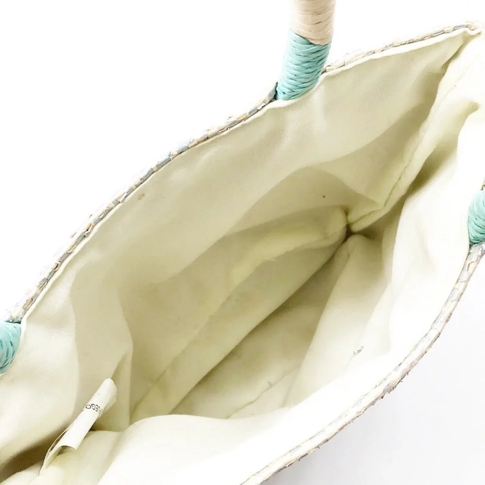 Cream/silver metallic little girls mini bag